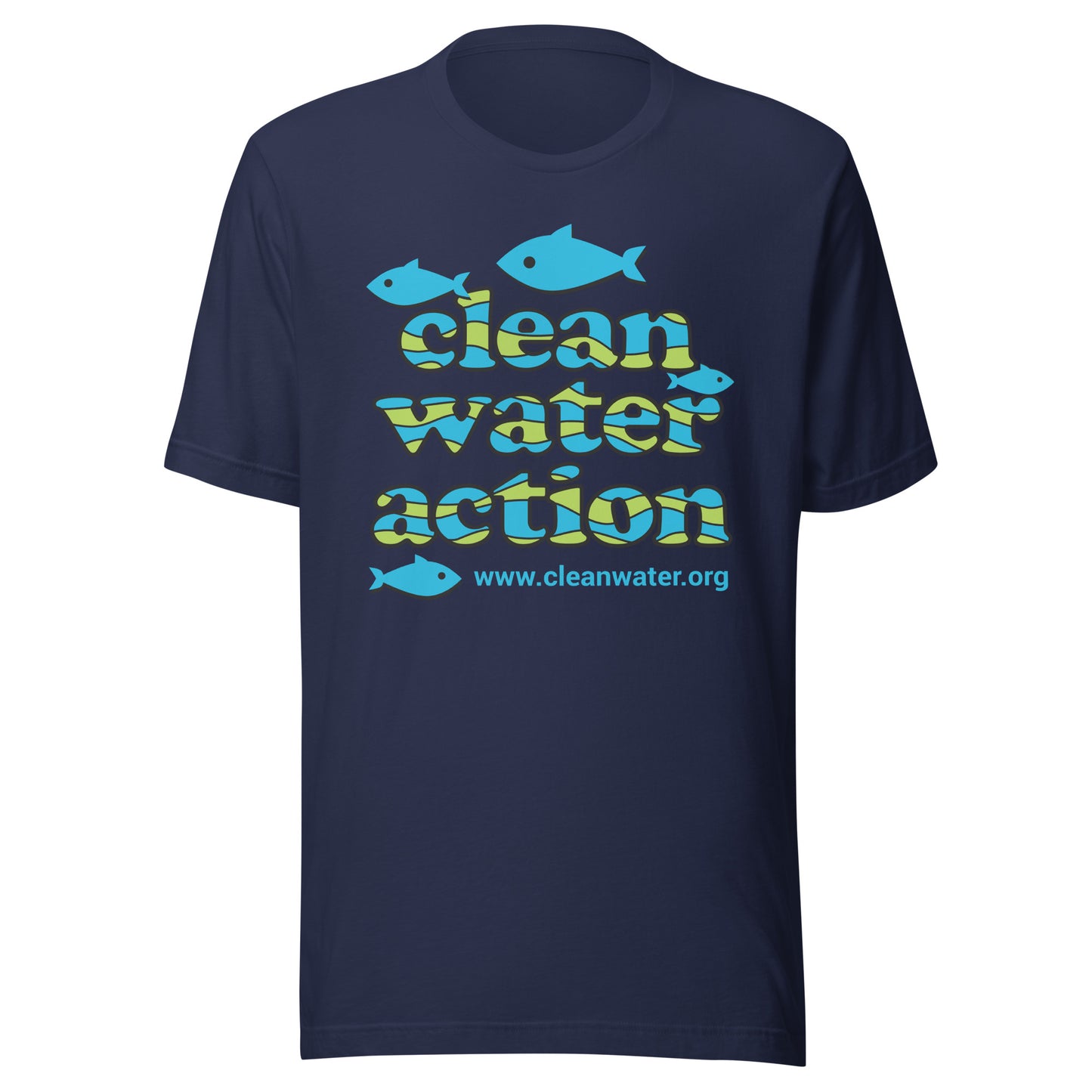 Clean Water Unisex Short Sleeve Tee - Clean Water Action with fish