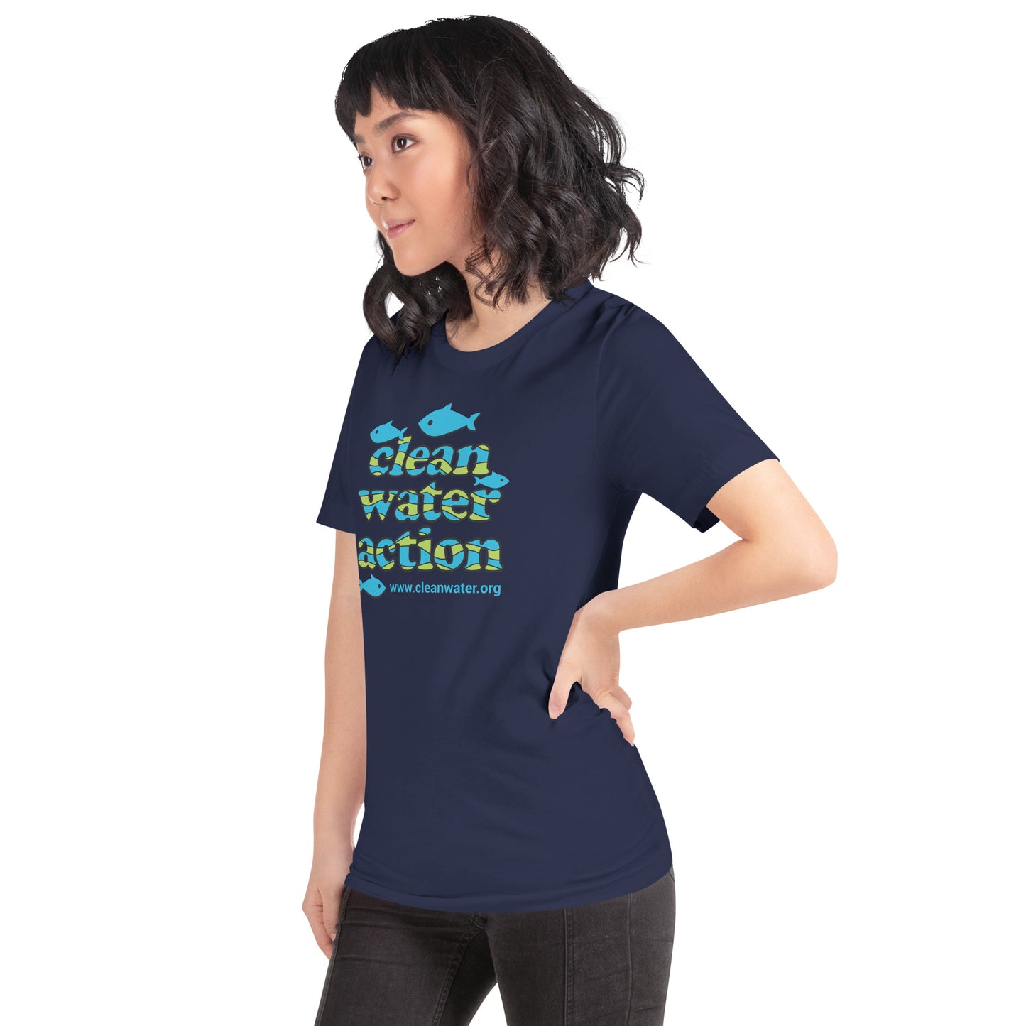 Clean Water Unisex Short Sleeve Tee - Clean Water Action with fish